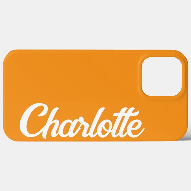 Monograma Elegante Clássico Personalizado Laranja (Verso (horizontal))