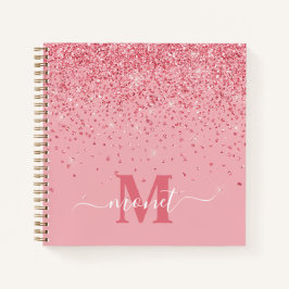 Monograma Elegante com Brilho Rosa