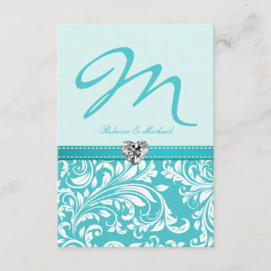 Monograma elegante da cerceta que Wedding cartões