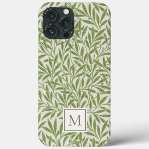 Monograma Elegante de Folhas de Salgueiro Verde Vi