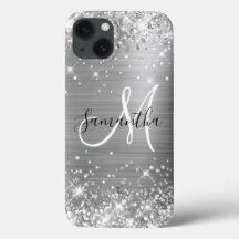 Monograma Elegante em Glitter Prateado