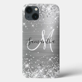 Monograma Elegante em Glitter Prateado