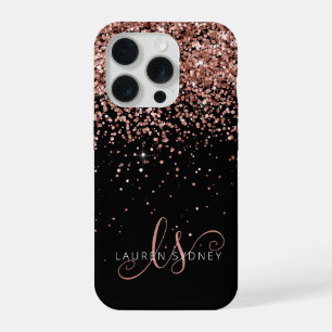 Monograma Elegante Glitter Dourado Glam Rosa