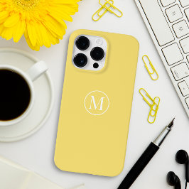 Monograma Elegante Mínimo Personalizado Amarelo Li
