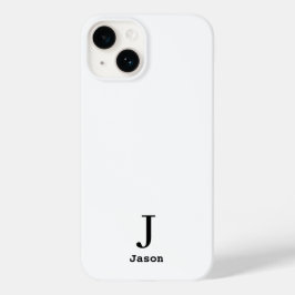 Monograma Elegante Nome inicial Branco personaliza