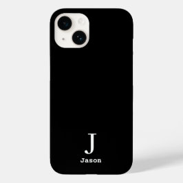 Monograma Elegante Nome inicial Preto Personalizad