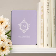 Monograma em Crista Lavanda Roxo Elegante Vintage