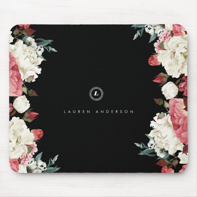 Monograma feito sob encomenda cor-de-rosa Mousepad (Frente)