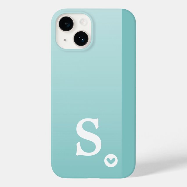 Monograma Feminino Coração Verde Menta Simples Mod (Verso)
