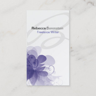 Monograma Floral Brilhante Cartão de visita viole