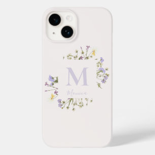 monograma floral de aquarela