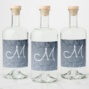 Monograma Floral de Casamento Elegante Branco Dust