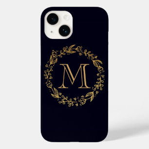 Monograma floral dourado