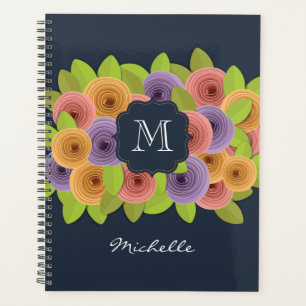 Monograma Floral Moderno com Planejador de Nomes d
