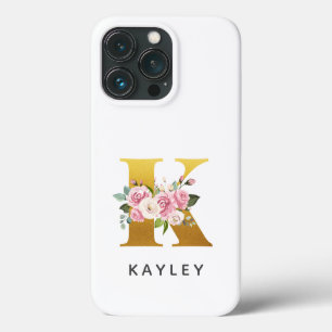 Monograma Floral Personalizado - Letra K Nome