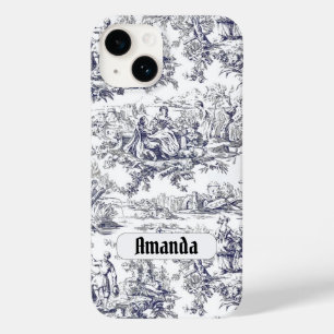 Monograma floral preto de jouy