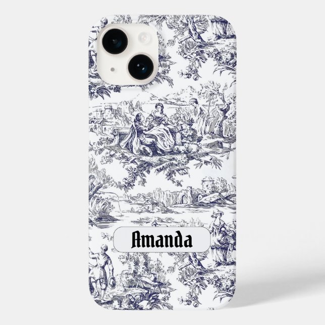 Monograma floral preto de jouy (Verso)