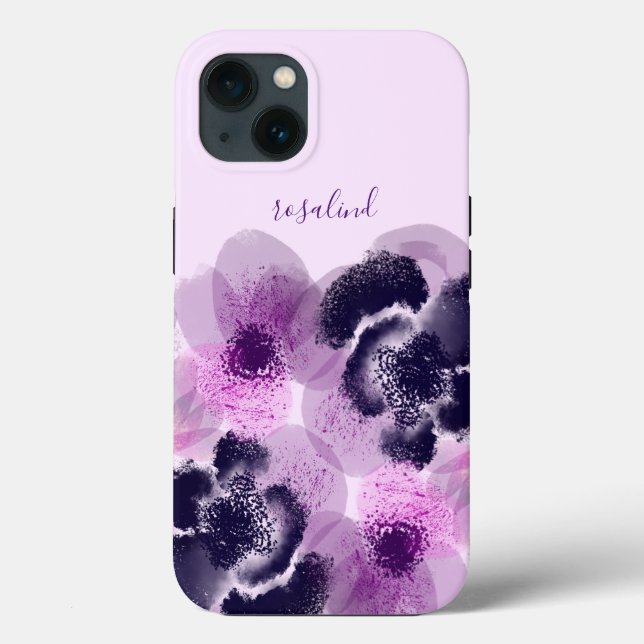Monograma Floral Rosa de Assinatura Personalizada (Verso)