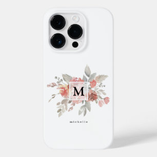 Monograma Floral Rosa Elegante