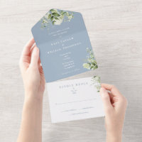 Monograma Floral Verde Olho-de-Peixe Casamento Azu