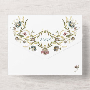 Monograma Floral Vine All in One Convite de casame