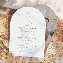 Monograma Formal Convite de Casamento Elegante