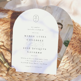 Monograma Formal Convite de Casamento Elegante