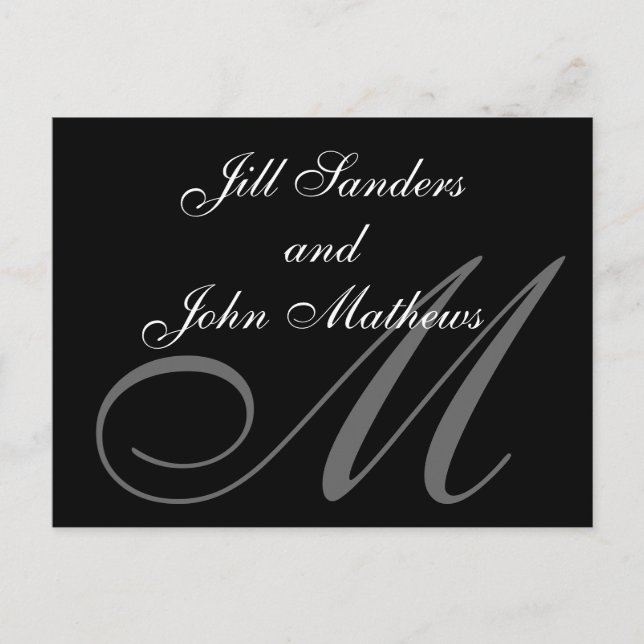 Monograma Formal M Guardar o Anúncio de Data (Frente)