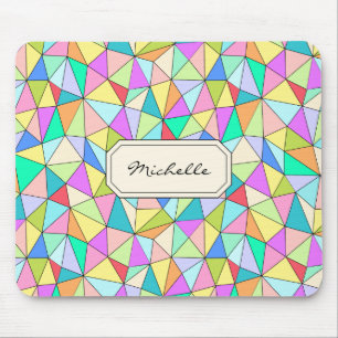 Monograma Geomertic Mousepad brilhante colorido