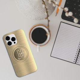 Monograma Gravado em Aço Dourado Metálico