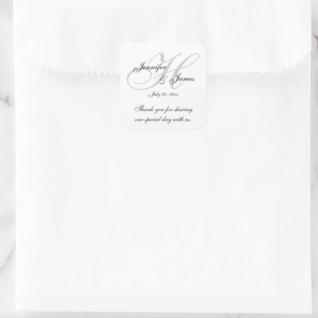 Monograma H Casamento Obrigado Etiquetas (Criador carregado)