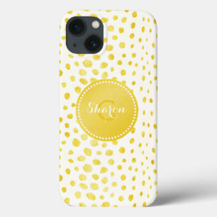 Monograma impressa em glitter dourado falso chic c