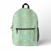 Monograma Impresso em Leopardo Dourado Chic e Verd