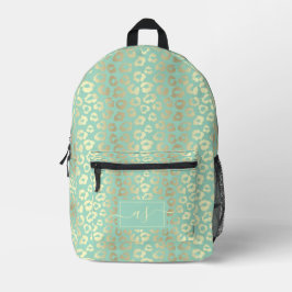 Monograma Impresso em Leopardo Dourado Chic e Verd