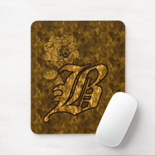 Monograma inicial B Dourado Mousepad