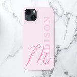 Monograma inicial cor-de-rosa moderno mínimo<br><div class="desc">Capa de telefone de Monograma Inicial Moderno Minimalista Rosa. Crie sua própria capas de iphone personalizada com o nome inicial personalizado.</div>