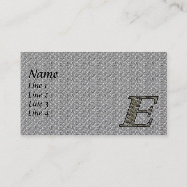 Monograma inicial E Hydrangea Cartão de visita (Frente)