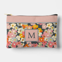 Monograma Inicial Floral Rosa Moderno
