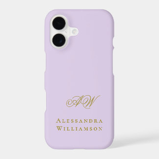 Monograma Inicial Lavanda Dourado Nome Minimalista