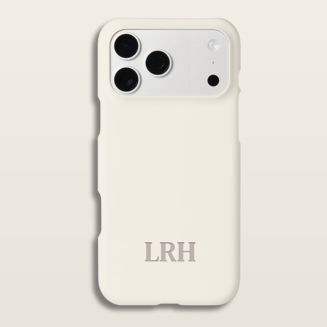 Monograma inicial minimalista marfim clássico (Ivory Minimal Monogram Phone Case Clean Aesthetic
)