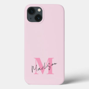 Monograma inicial mínimo cor-de-rosa moderno