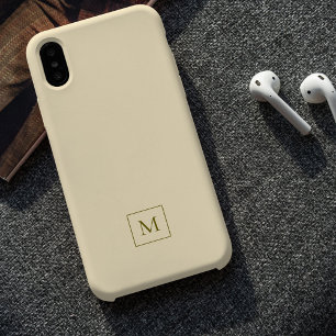Monograma inicial mínimo elegante creme moderno