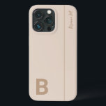 Monograma Inicial Mínimo Moderno de Beige & Cinza<br><div class="desc">Esta design de capa de telefone apresenta um simples design moderno em cor bege e cinza escura. Faça uma capa de telefone gentil com nome e inicial personalizados. Será um presente legal e único para alguém especial ou para você mesmo. Se quiser alterar as fontes ou a posição, clique no...</div>
