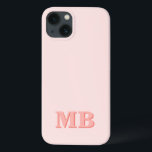 Monograma inicial moderno, cor-de-rosa, minimalist<br><div class="desc">Capa de telefone de Monograma Inicial Moderna Mínima Cor-de-Rosa-Coral. Crie sua própria capas de iphone personalizada com o nome inicial personalizado.</div>