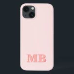 Monograma inicial moderno, cor-de-rosa, minimalist<br><div class="desc">Capa de telefone de Monograma Inicial Moderna Mínima Cor-de-Rosa-Coral. Crie sua própria capas de iphone personalizada com o nome inicial personalizado.</div>