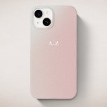 Monograma inicial personalizado com gradiente rosa<br><div class="desc">Capa de telefone personalizada com gradiente de cinza rosa-rosado da tendência,  com monograma inicial personalizado.</div>