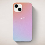 Monograma inicial personalizado do céu aberto roxo<br><div class="desc">Capa de telefone personalizada com cores brilhantes do céu ombre roxo com monograma inicial personalizado.</div>