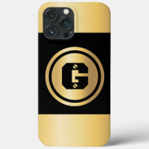 Monograma Inicial Personalizado em Círculo Dourado