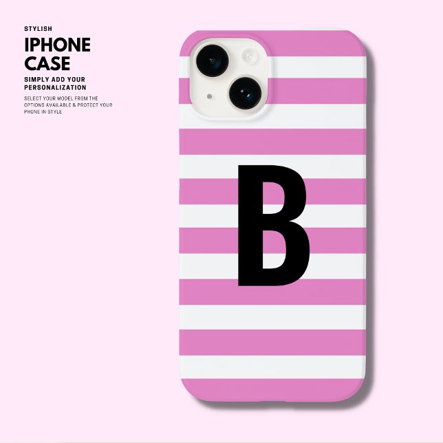 Monograma Inicial Simples de Stripe Roxo Moderno N (Criador carregado)