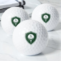 Monograma Inicial Verde de Golfista Moderno Person